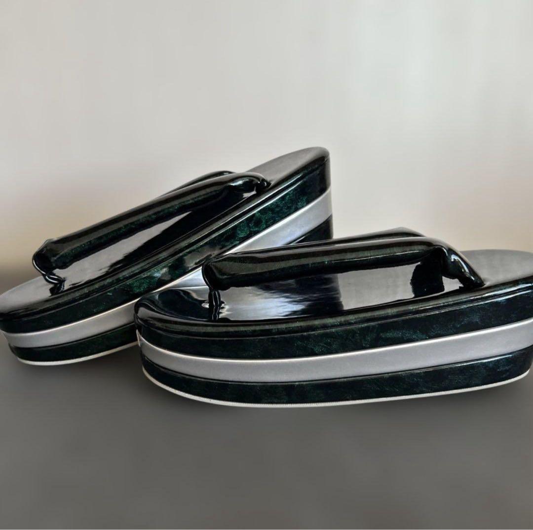 パール塗装エナメル厚底草履バッグセット／NO.15