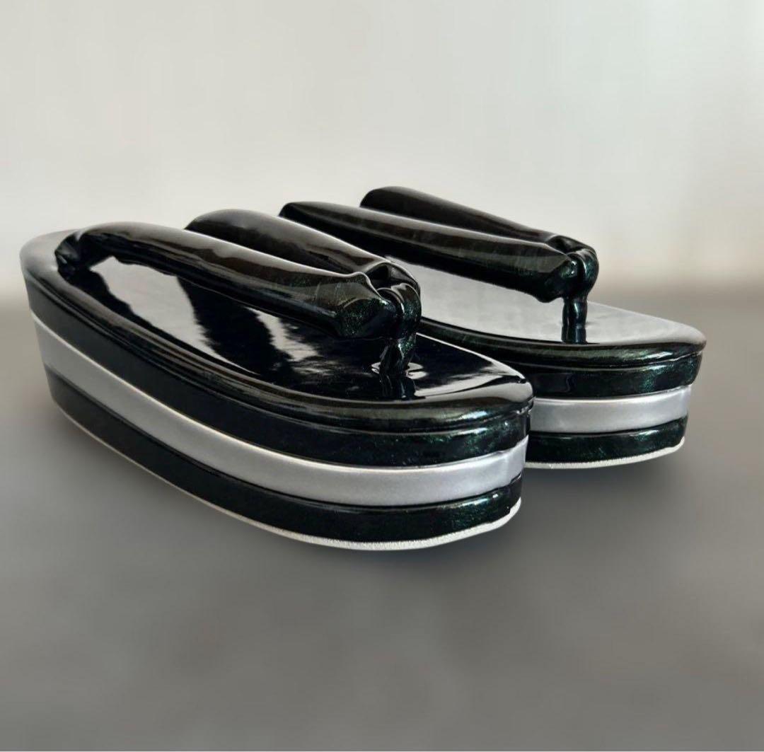 パール塗装エナメル厚底草履バッグセット／NO.15