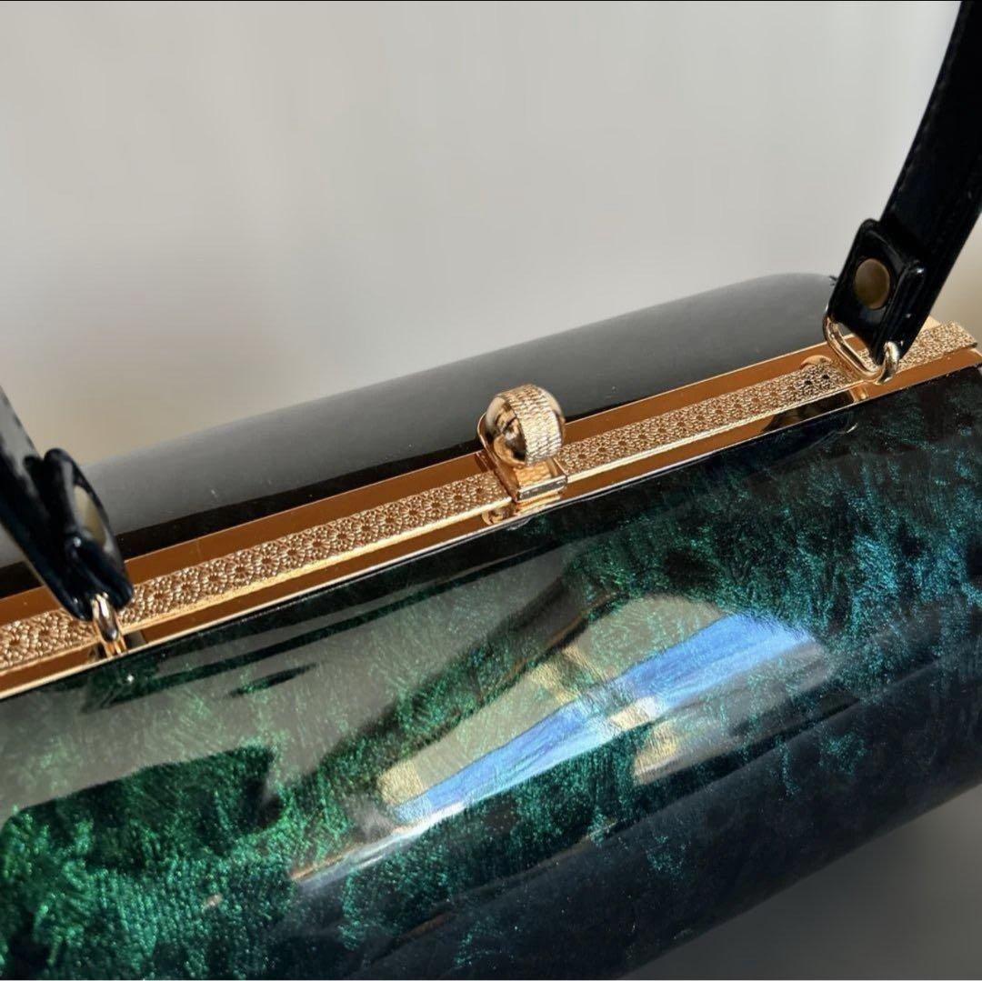 パール塗装エナメル厚底草履バッグセット／NO.15