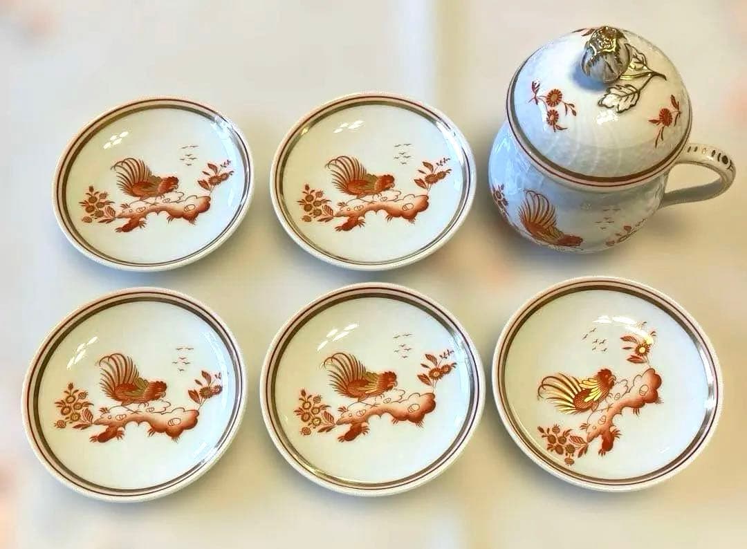 リチャード ジノリ レッドコック 小皿 5枚 ミルクポット