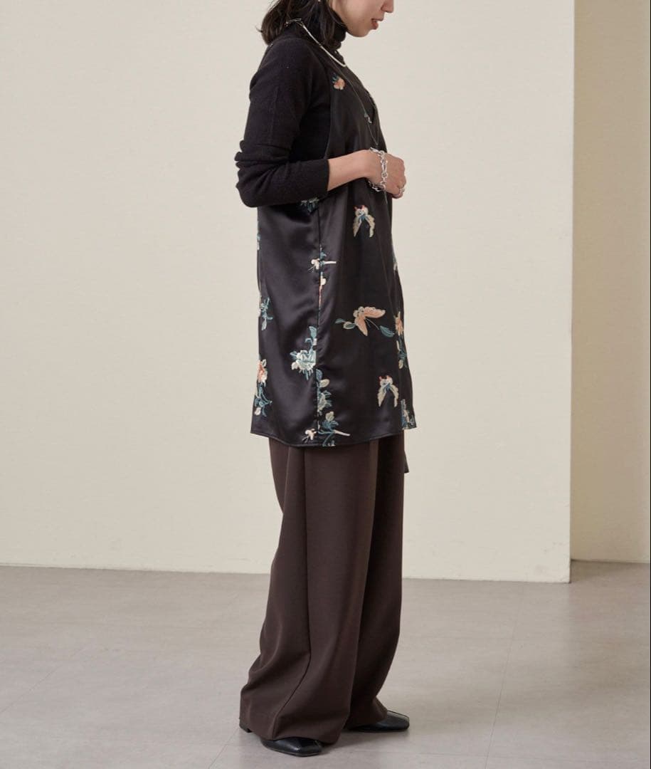 Omekashi （オメカシ）レイヤードキャミチュニック ブラック