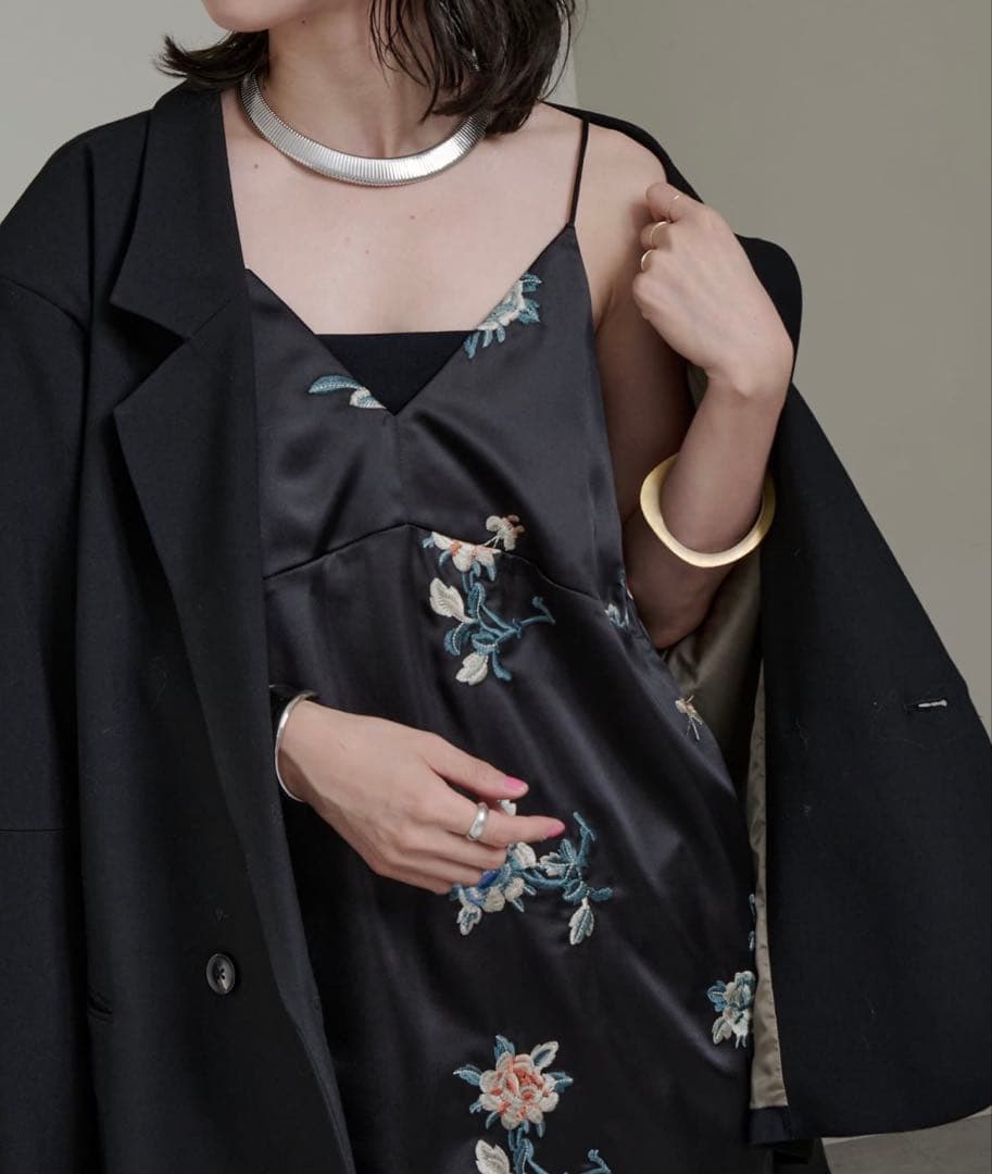 Omekashi （オメカシ）レイヤードキャミチュニック ブラック