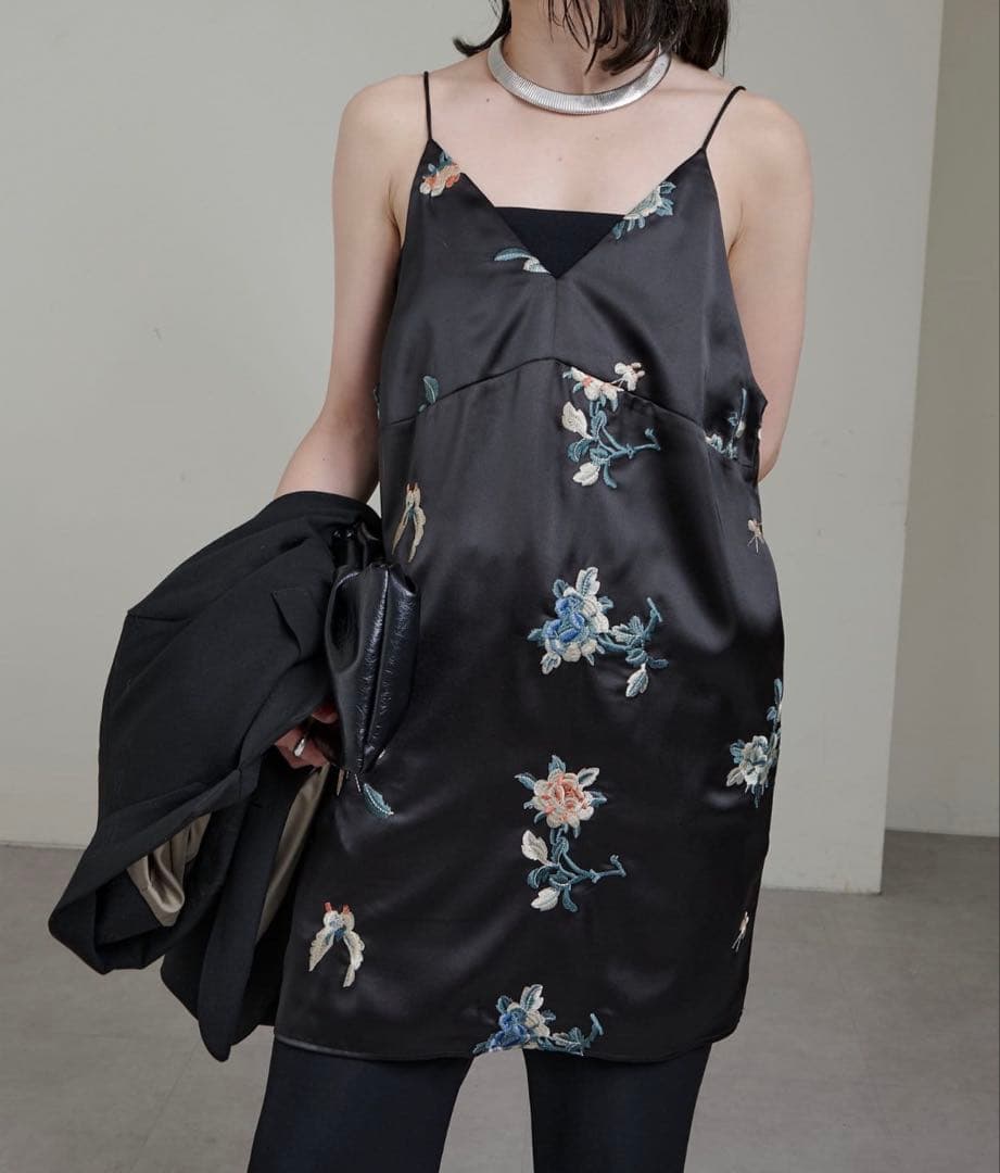 Omekashi （オメカシ）レイヤードキャミチュニック ブラック