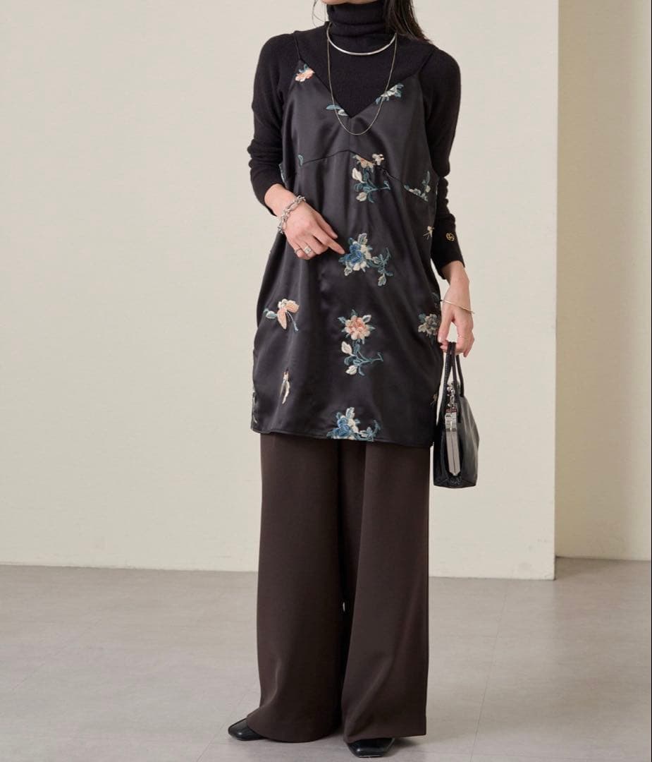 Omekashi （オメカシ）レイヤードキャミチュニック ブラック