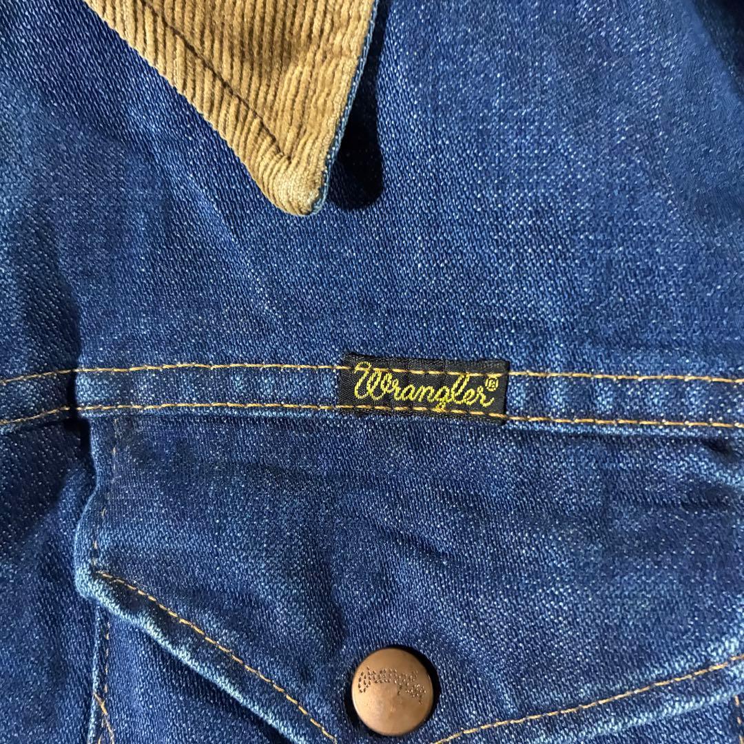 USA製70s Wranglerブランケットデニムジャケット襟コーズサイズ48