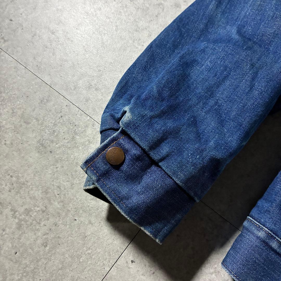 USA製70s Wranglerブランケットデニムジャケット襟コーズサイズ48