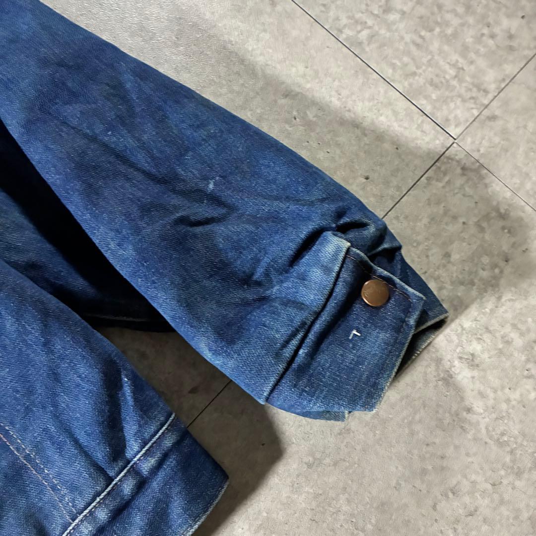 USA製70s Wranglerブランケットデニムジャケット襟コーズサイズ48