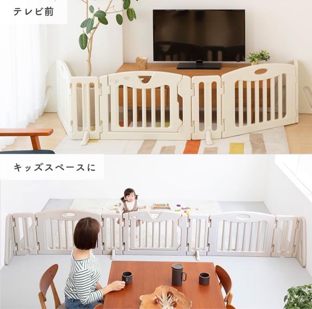 美品★ 日本育児　ベビーサークル キッズパーテーション 最長361cm