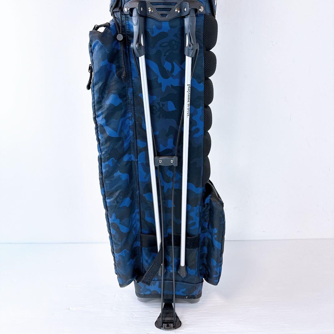 サイコバニー 　キャディバッグ　迷彩（カモ柄）　スタンド式　ネイビー　軽量