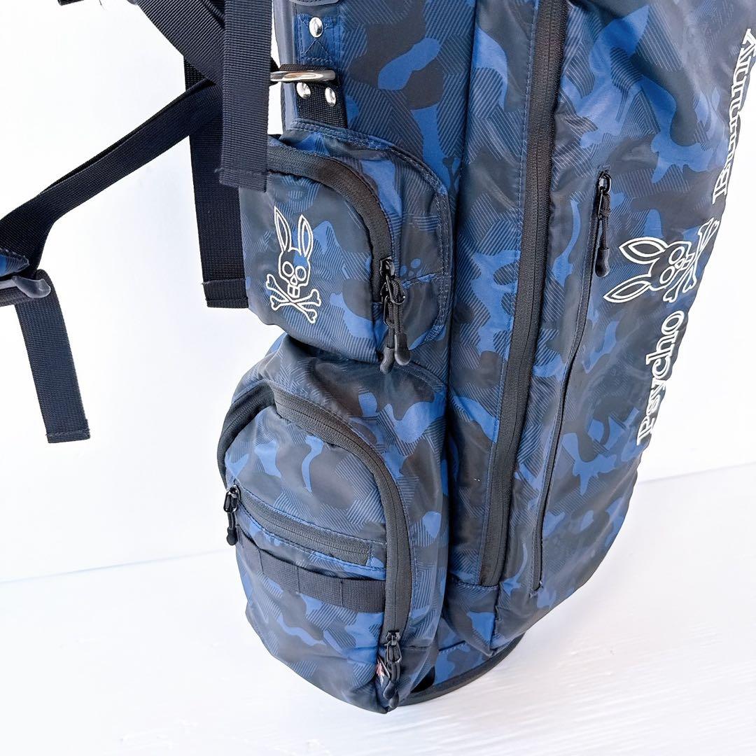 サイコバニー 　キャディバッグ　迷彩（カモ柄）　スタンド式　ネイビー　軽量