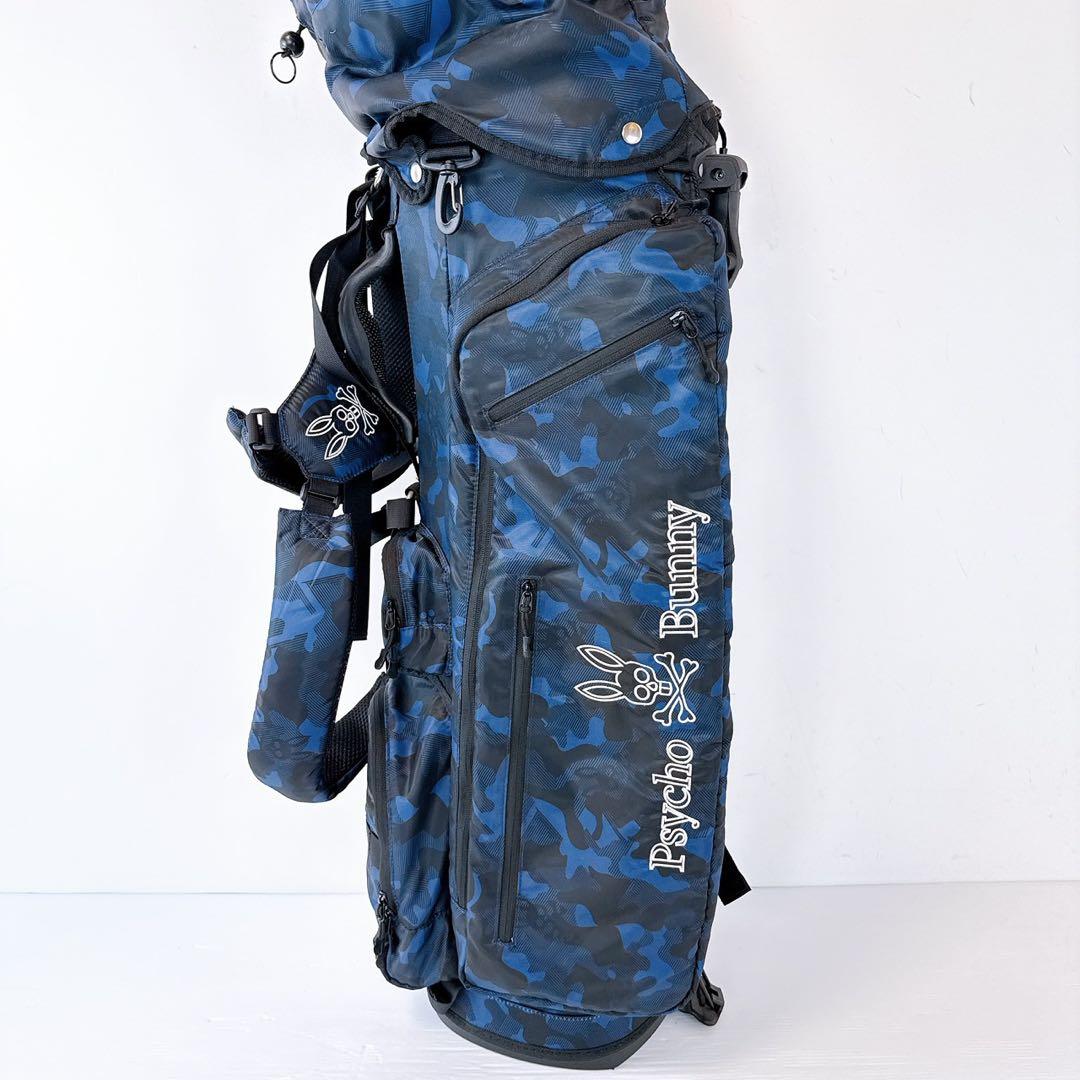 サイコバニー 　キャディバッグ　迷彩（カモ柄）　スタンド式　ネイビー　軽量