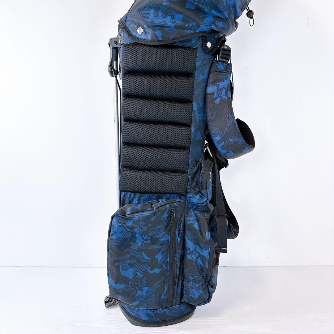 サイコバニー 　キャディバッグ　迷彩（カモ柄）　スタンド式　ネイビー　軽量