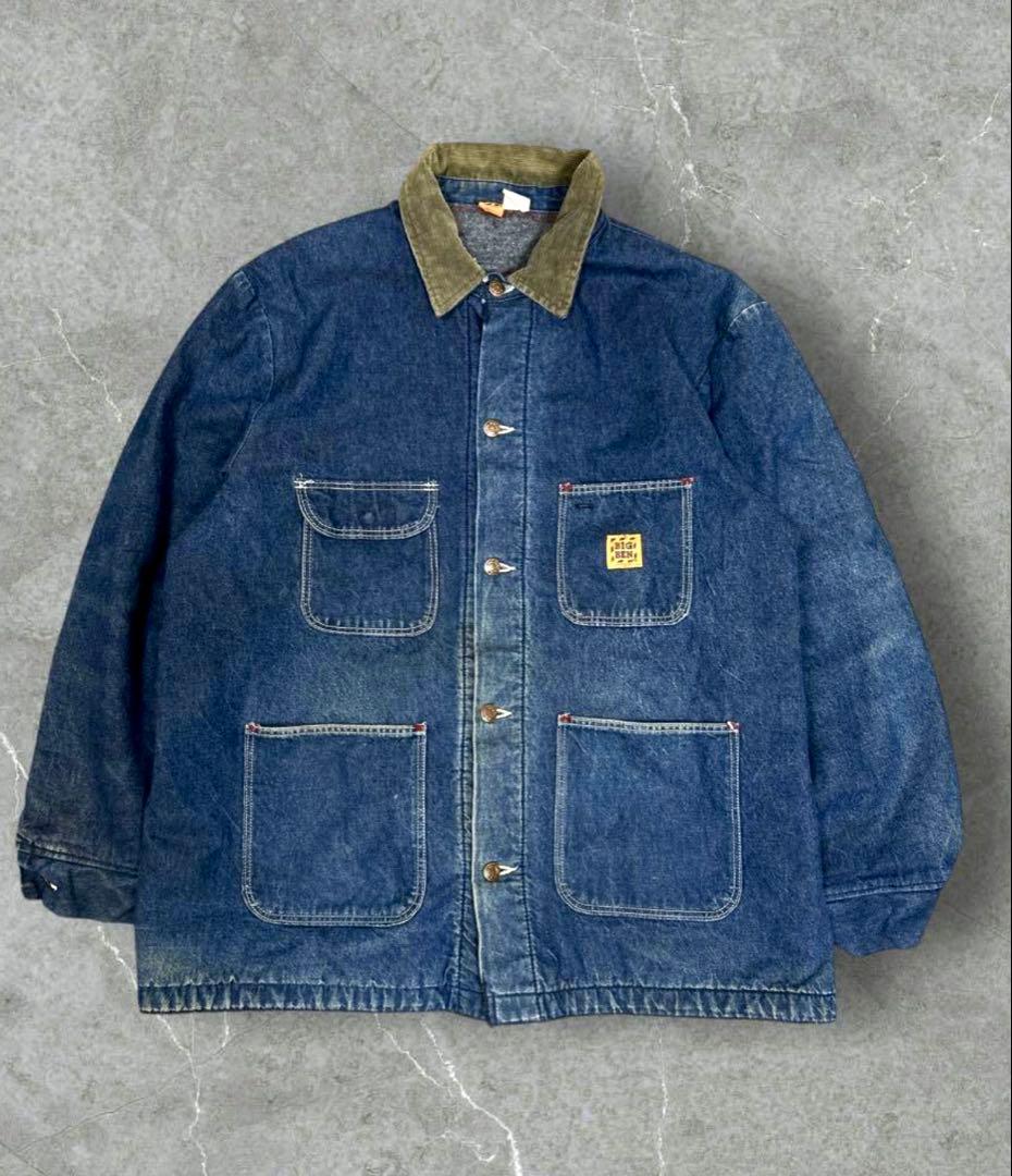 5] 80s USA製BIGBENデニム カバーオール ジャケット古着 襟コーデ