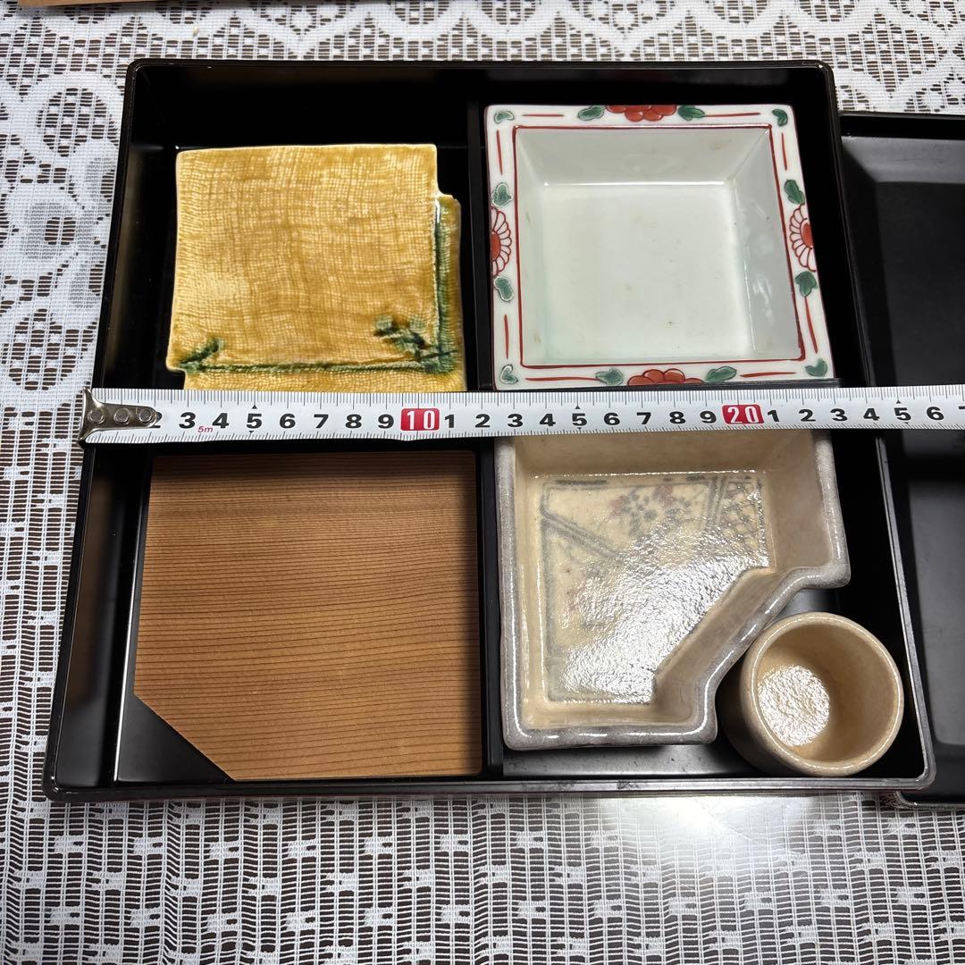 松花堂弁当箱　　陶器付き 4セット