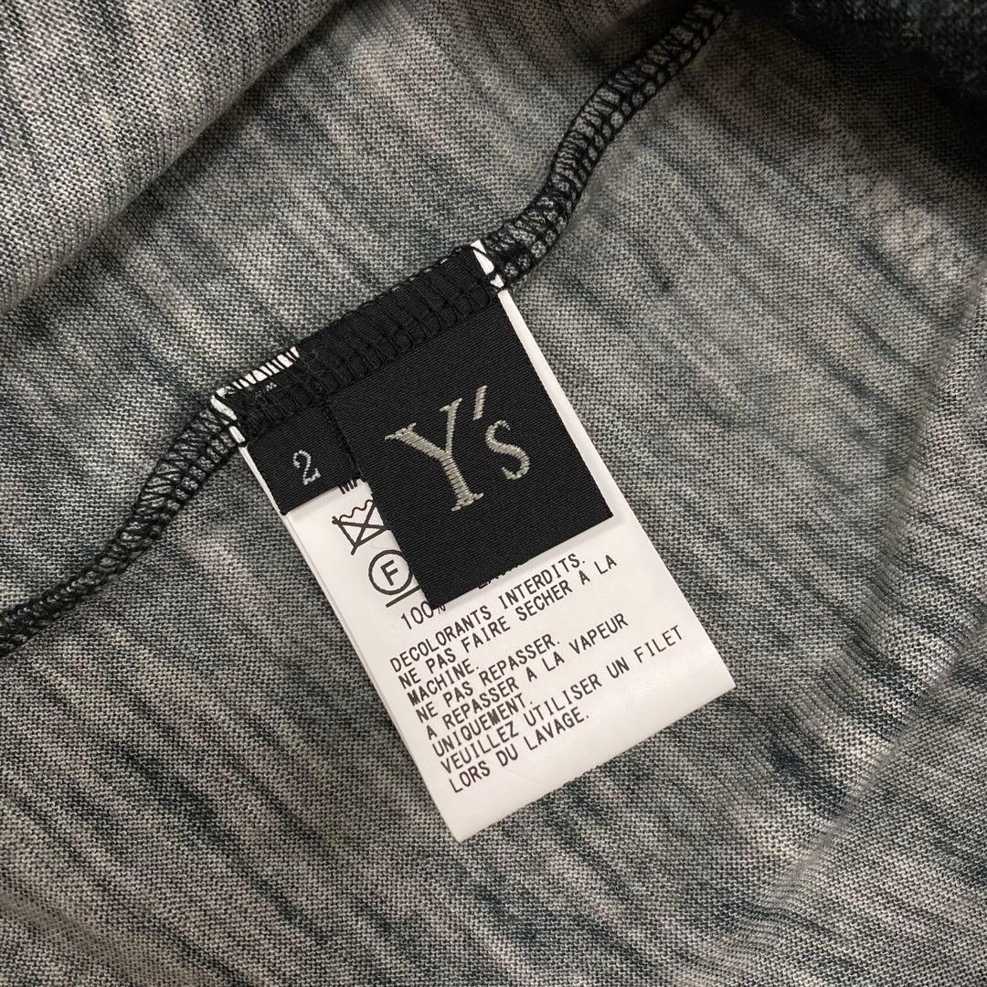 Y's ワイズ 美品21AW ウール 手書き チェックプリント カットソー 2