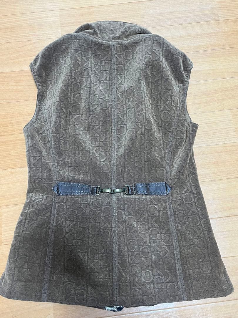 未使用　伊太利屋GKITALIYA ベストジャケット　茶×レオパード柄　おしゃれ