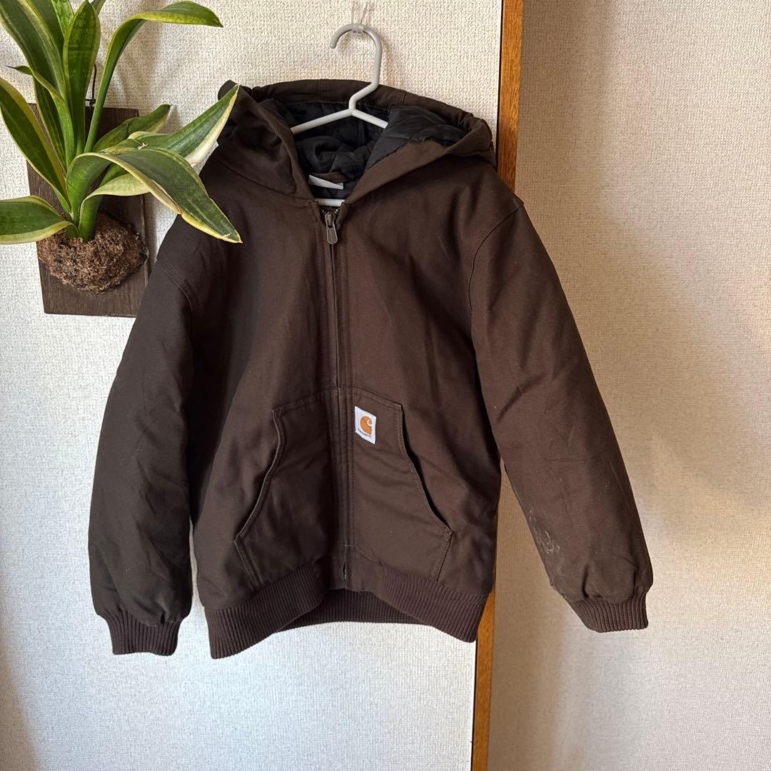 carhartt ダック　アクティブジャケット　ブラウン　7-8 130〜140