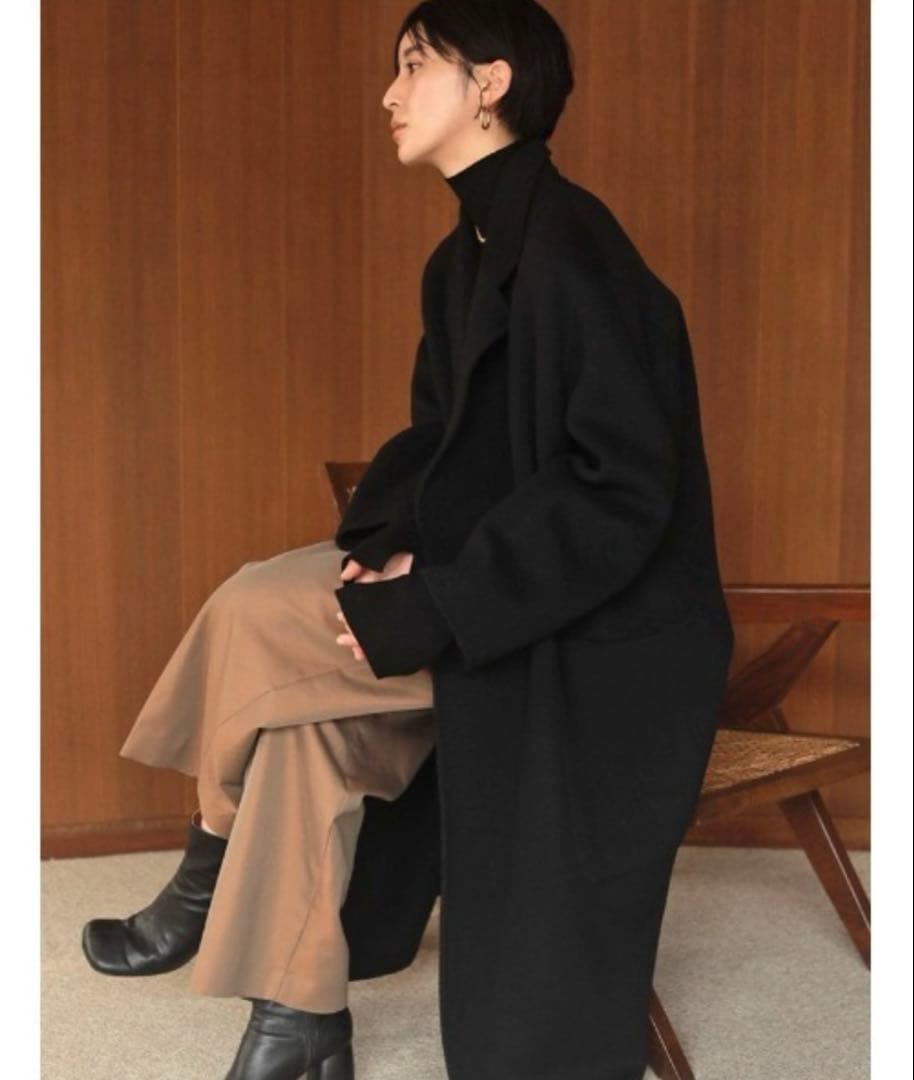 TODAYFUL オーバーウールコート ブラック 黒 36 ロングコート
