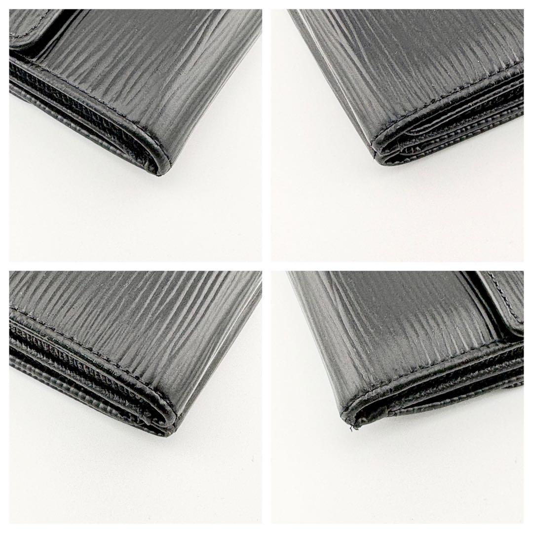 【良品】ルイヴィトン エピ ポルトモネ ビエ カルトクレディ Wホック 黒