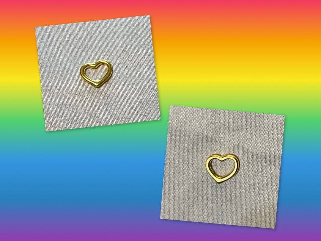 K24　ハートのペンダントトップ　約10mm　マット（?）加工　足金999刻印