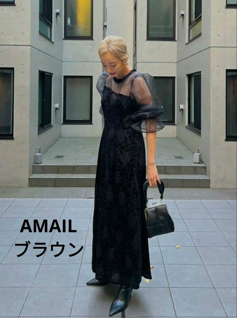 美品♪アマイル オケージョンドレス dress ベロア ワンピース