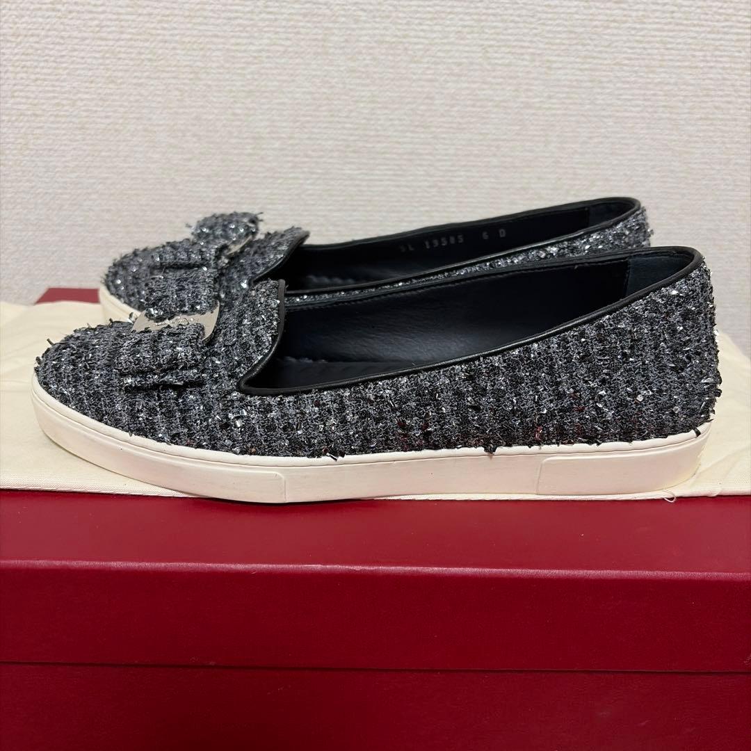 フェラガモ フラットシューズ　スニーカー　6D ツイード