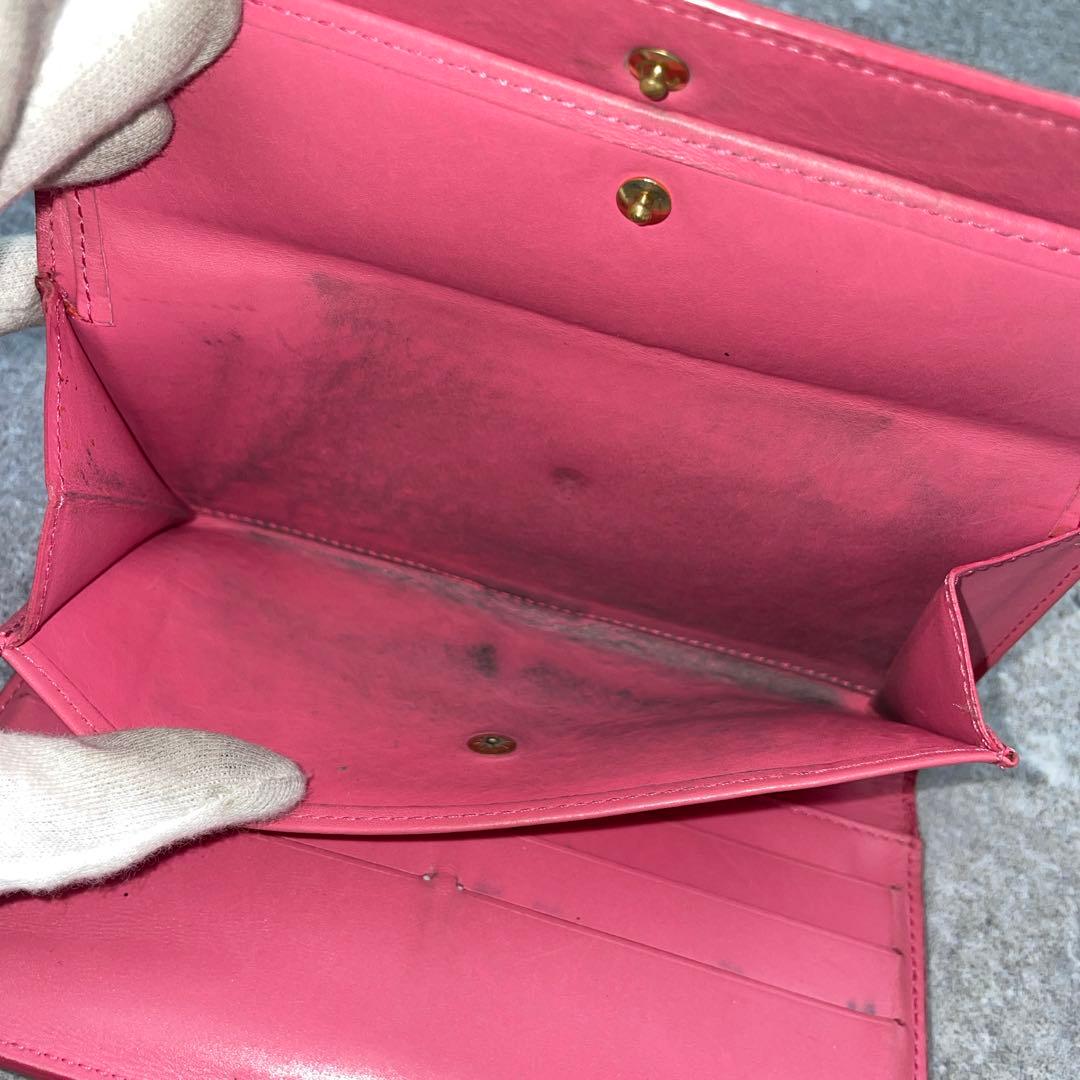 【微美品】ルイヴィトン　ヴェルニ　長財布　折り財布　レッド　赤