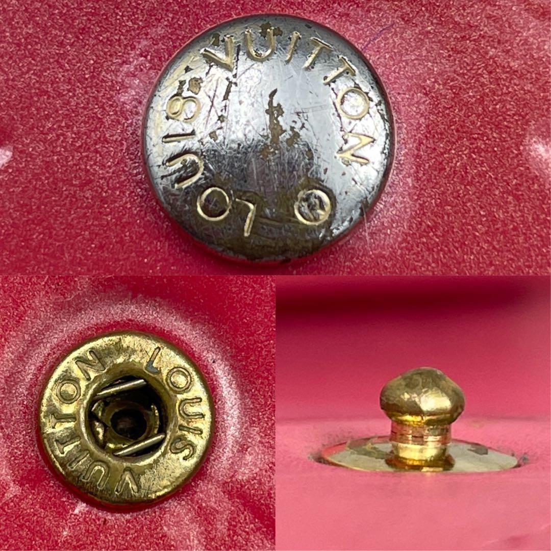 【微美品】ルイヴィトン　ヴェルニ　長財布　折り財布　レッド　赤