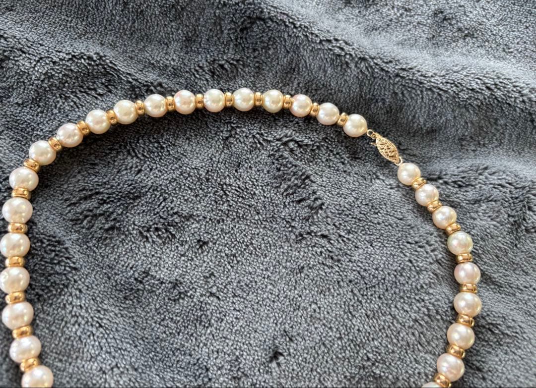 14金とホワイトパール ネックレス 宝石店で購入しました