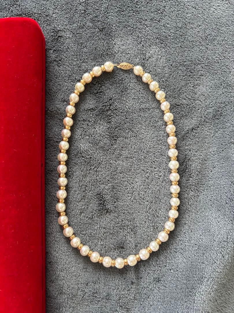 14金とホワイトパール ネックレス 宝石店で購入しました