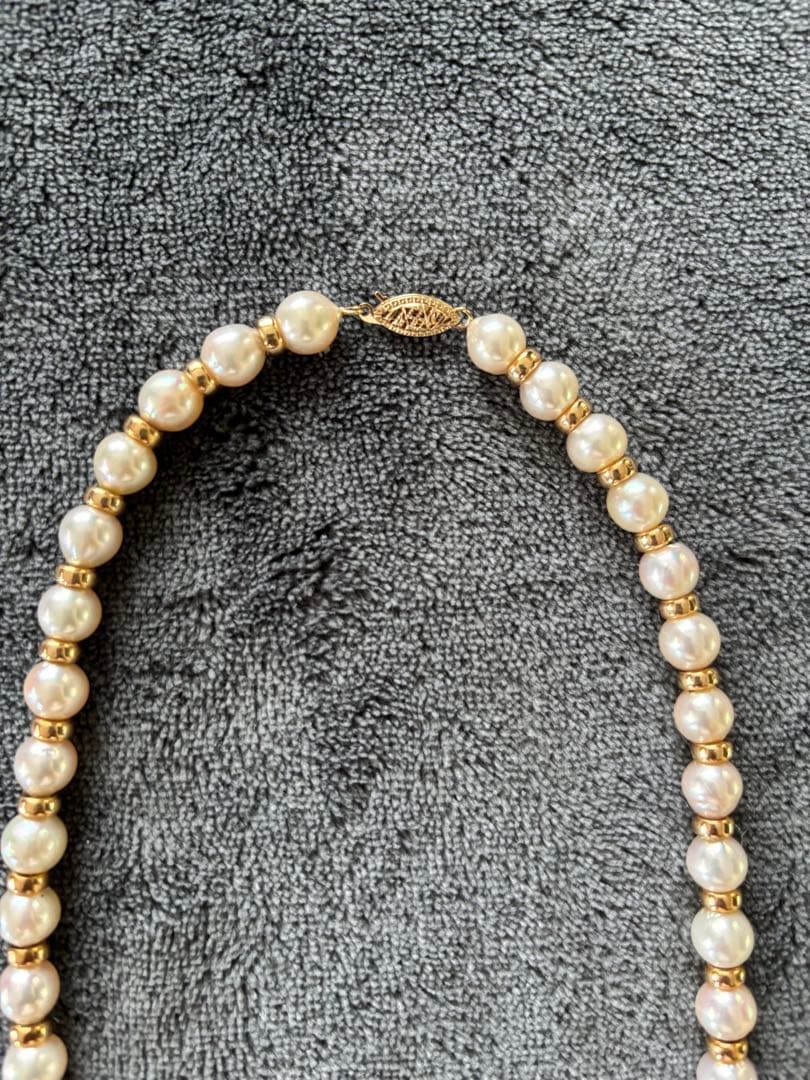 14金とホワイトパール ネックレス 宝石店で購入しました