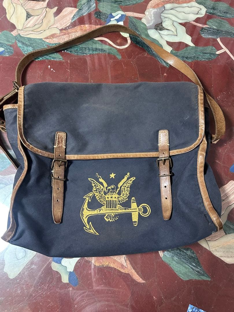 RRL ダブルアールエル ネイビー キャンバス バッグ