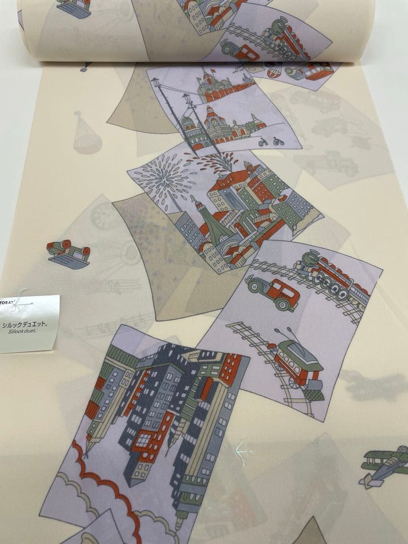 ポリエステル長襦袢 東レシルック 友禅襦袢 レトロ ポリエステル 反物