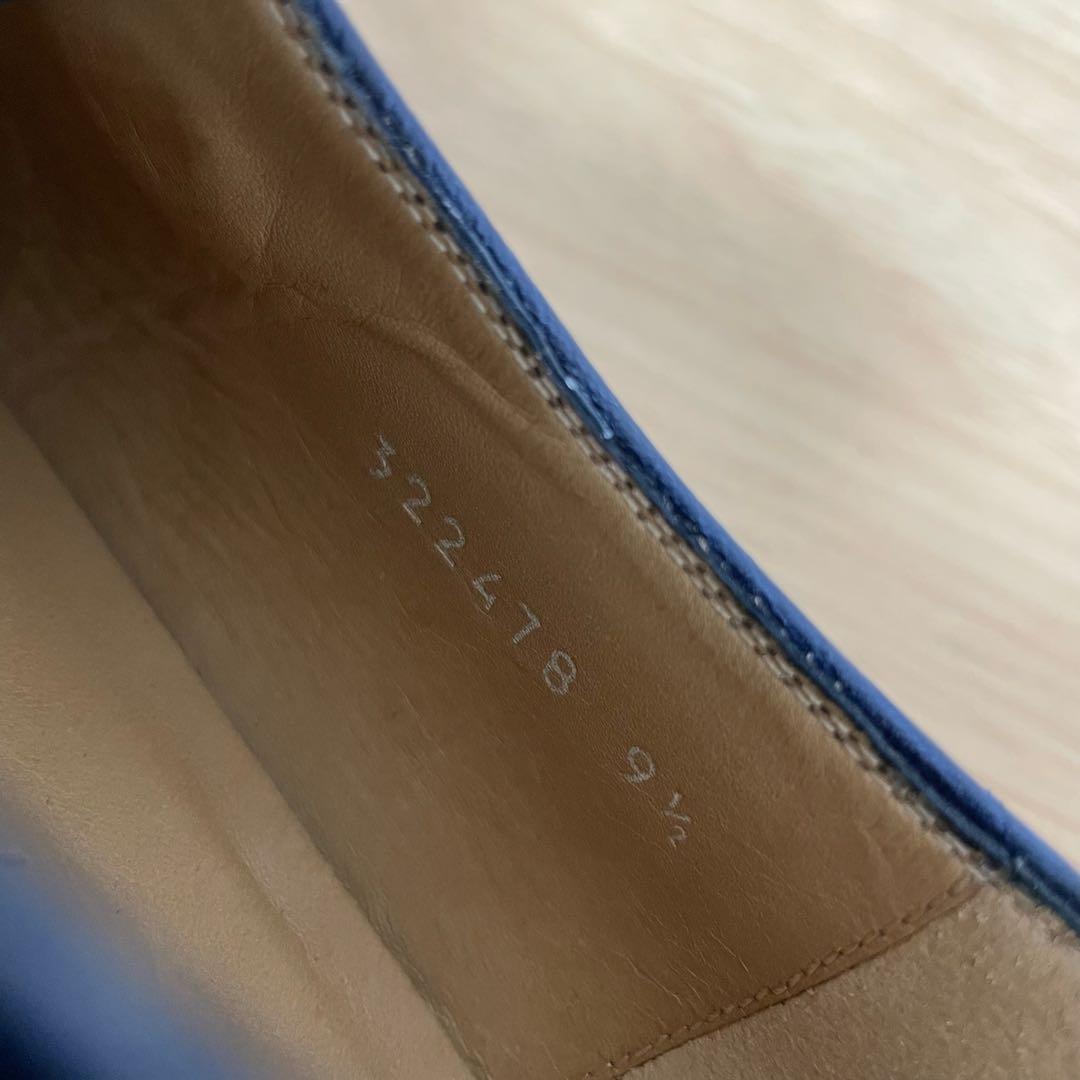 グッチ　ダブルモンクレザーシューズ　ネイビー 322478 9.5