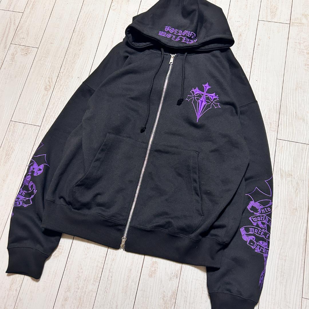 REFLEM レフレム クロス刺繍 ジップアップパーカー