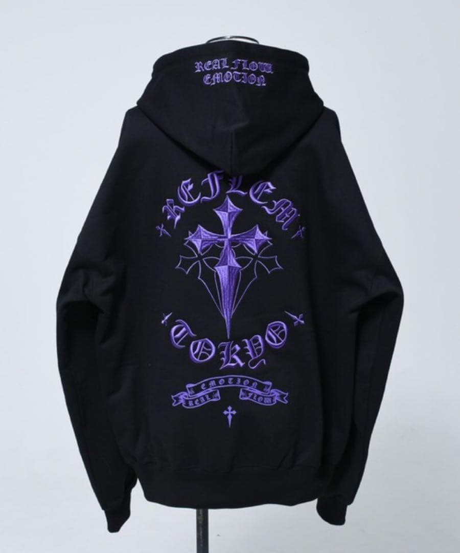 REFLEM レフレム クロス刺繍 ジップアップパーカー