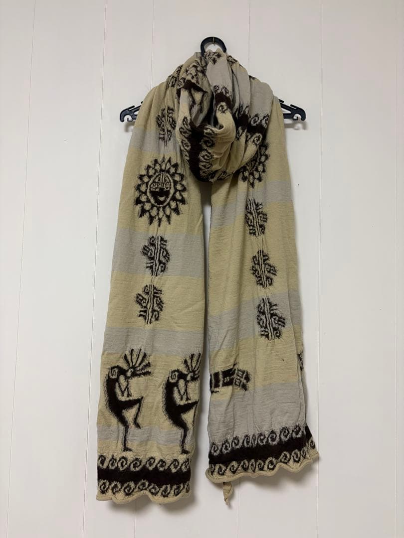 KAPITAL 縮絨ストール　ココペリ　ネイティブアメリカン柄
