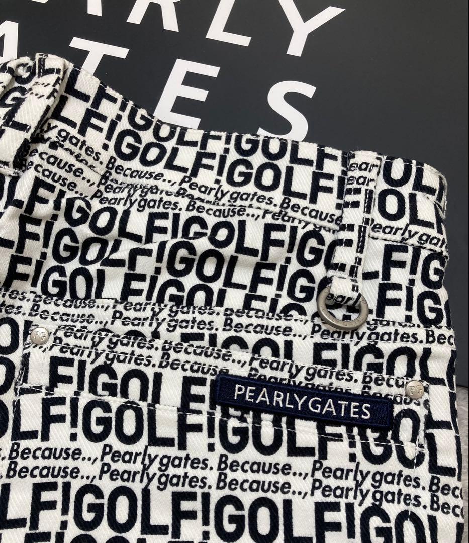 新品 パーリーゲイツ コットンストレッチカルゼ表ピーチパンツ(6)サイズLL/白