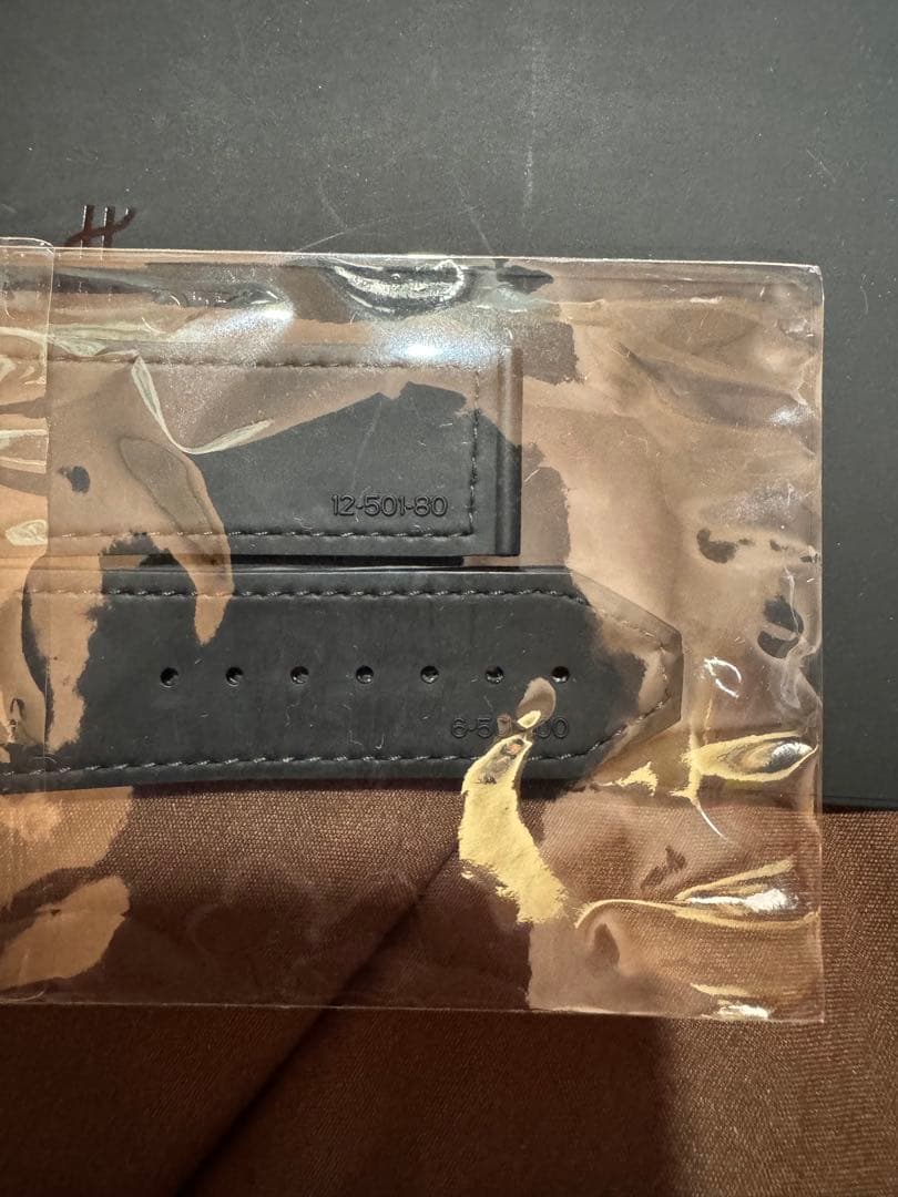 未使用　正規品　Hublot ブラックレザーベルト G501-30