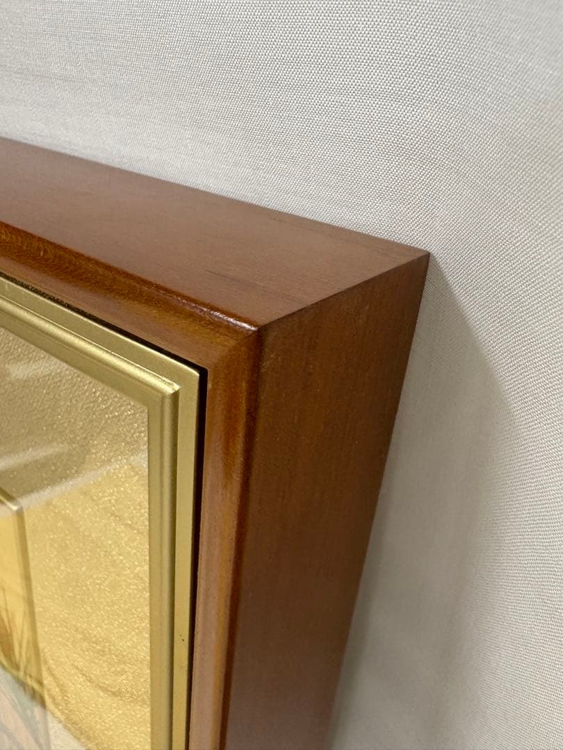 「旭日青松」　下島洋貫　絵画　日本画　風景画　額装　共シール　箱袋有り