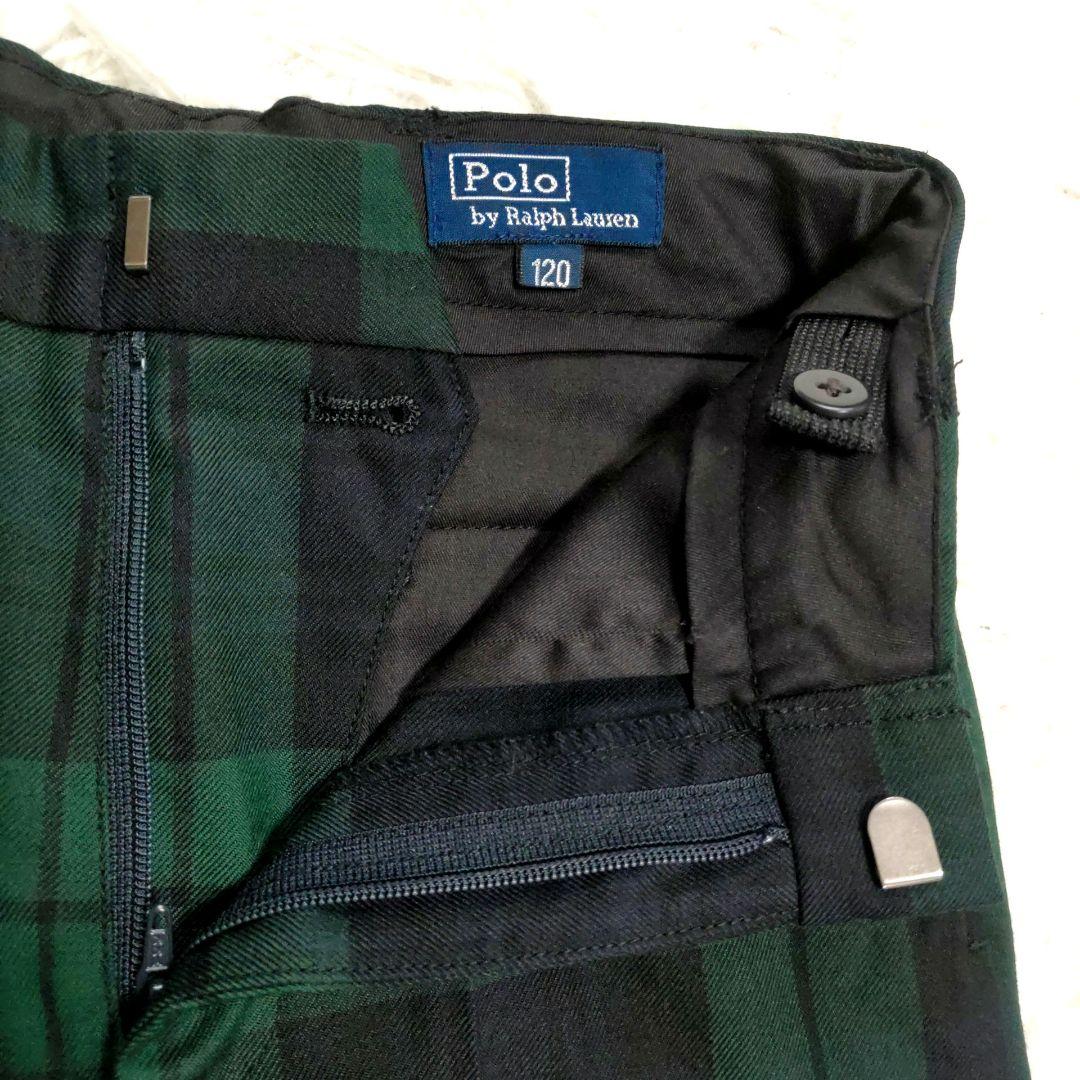 ポロバイラルフローレン 120 男の子 セットアップ 紺ブレ 金ボタン チェック