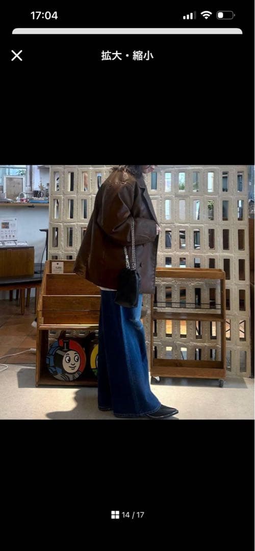 nikoand… フェイクレザーフェードジャケット　ブラウン