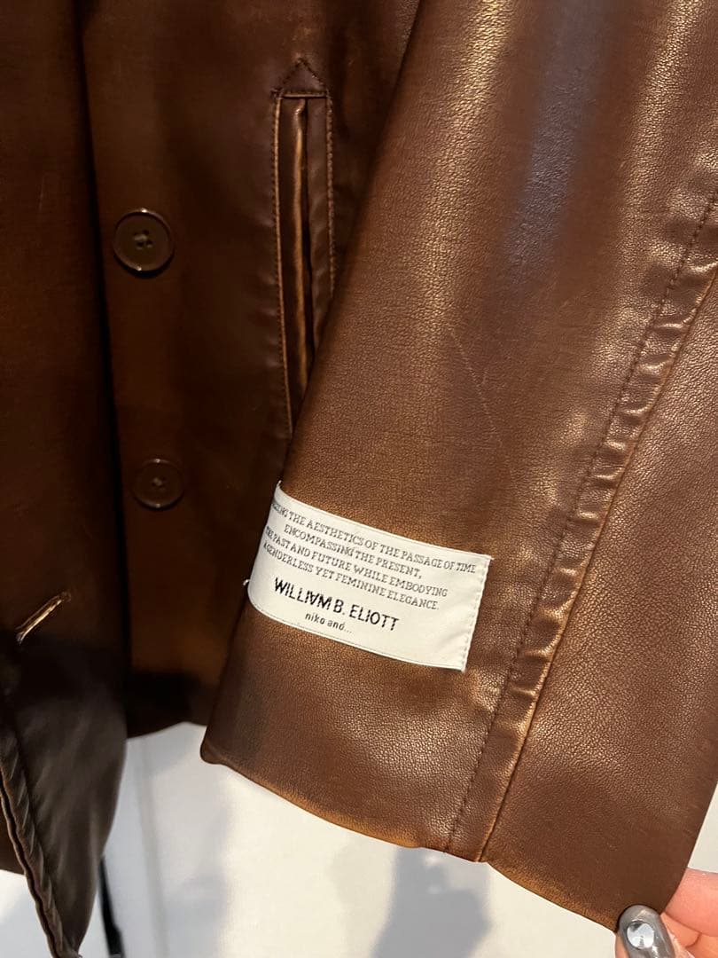 nikoand… フェイクレザーフェードジャケット　ブラウン