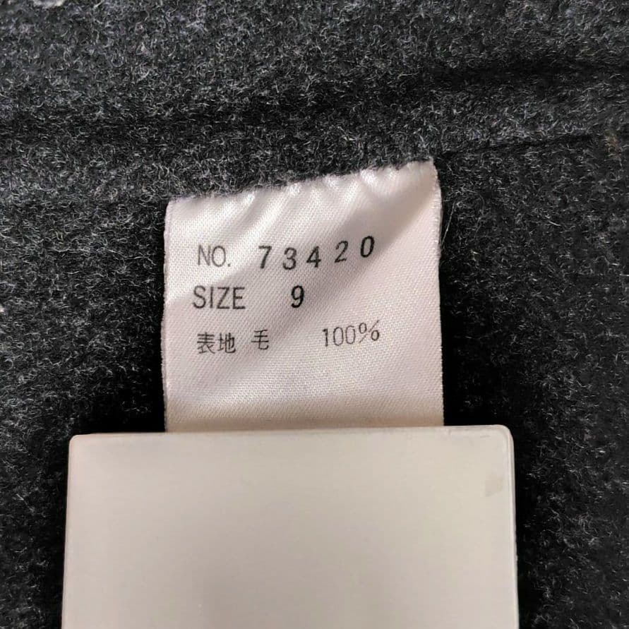 レリアン【M】カシミヤ混30％　チェスターコート　ヘリンボーン柄　レディース