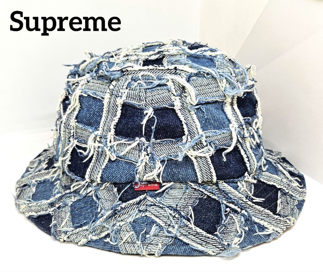 Supreme　シュプリーム　デニム　フリンジ　バケットハット　帽子
