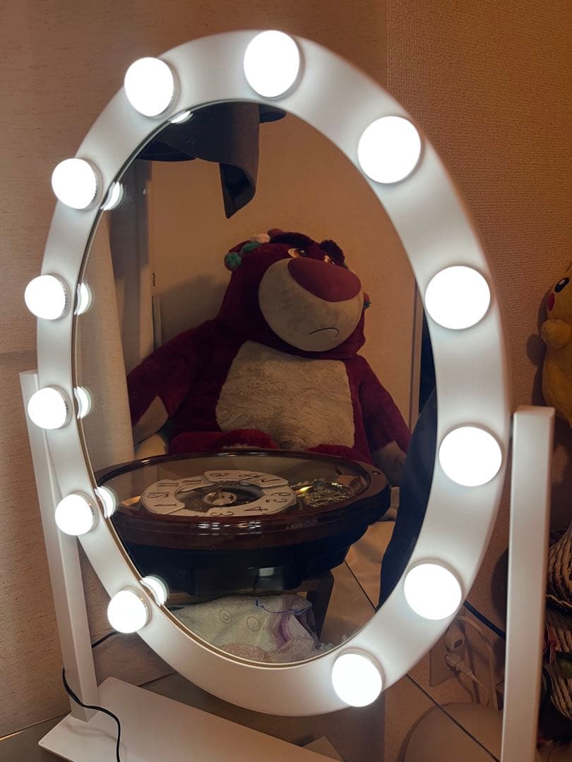 Francfranc フッツェ ハリウッドミラー ラウンド L ホワイト