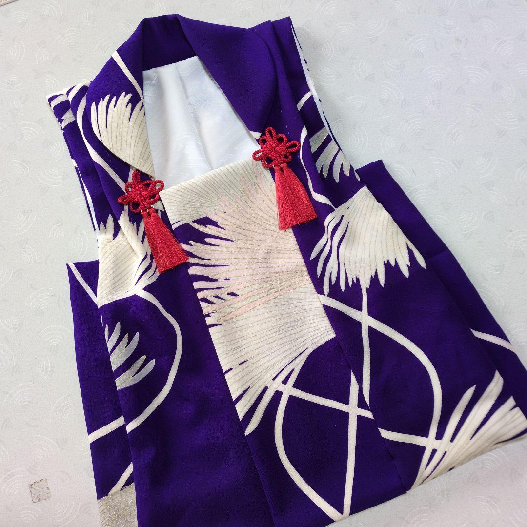 七五三３歳女の子正絹アンティーク柄手縫いの被布(中綿無し）