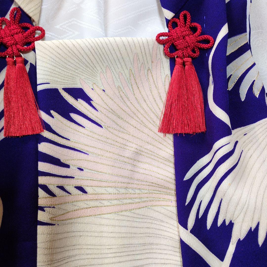 七五三３歳女の子正絹アンティーク柄手縫いの被布(中綿無し）