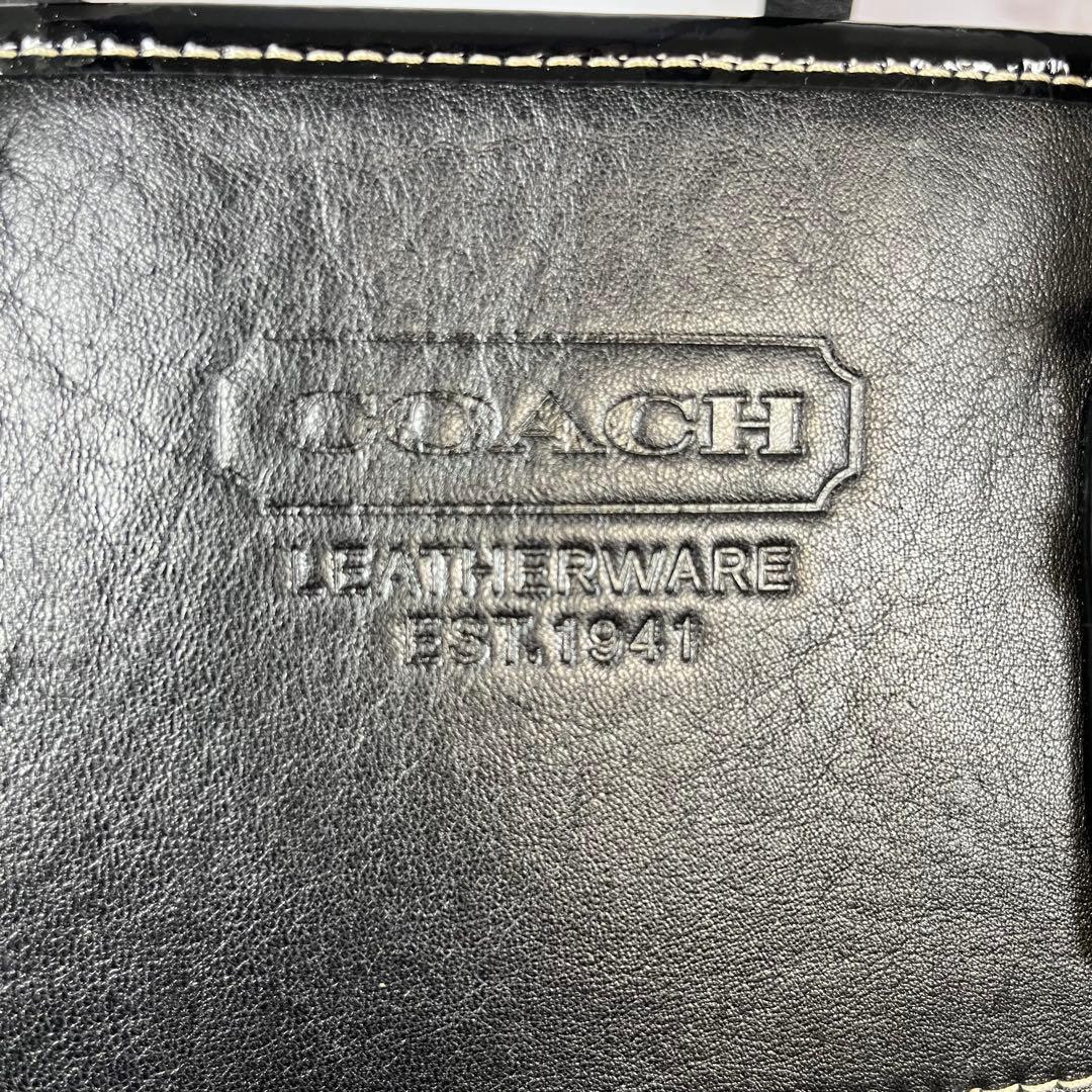 【未使用級】COACH トートバッグ ロゴ型押しターンロック無地レザー