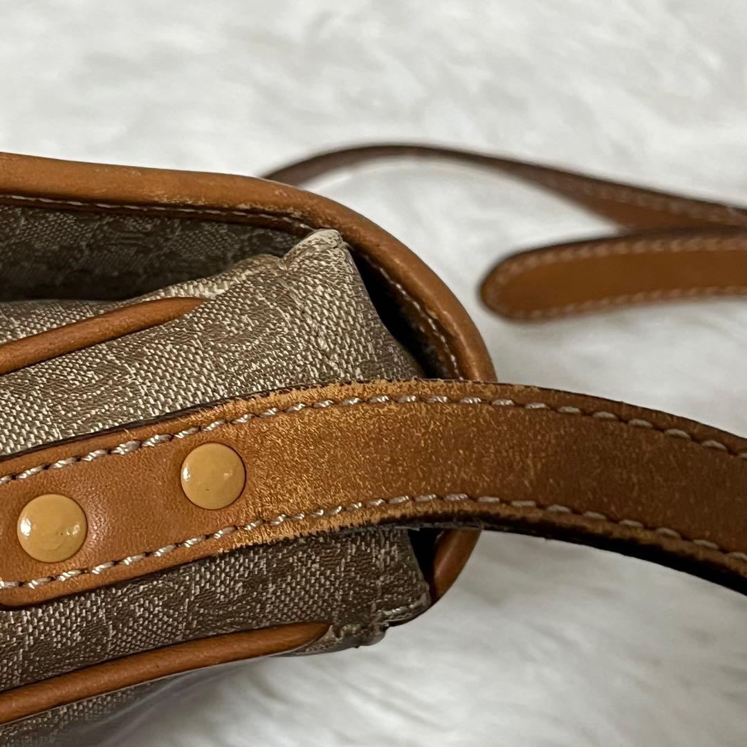 希少 CELINE セリーヌ マカダム ショルダーバッグ ベージュ×ブラウン